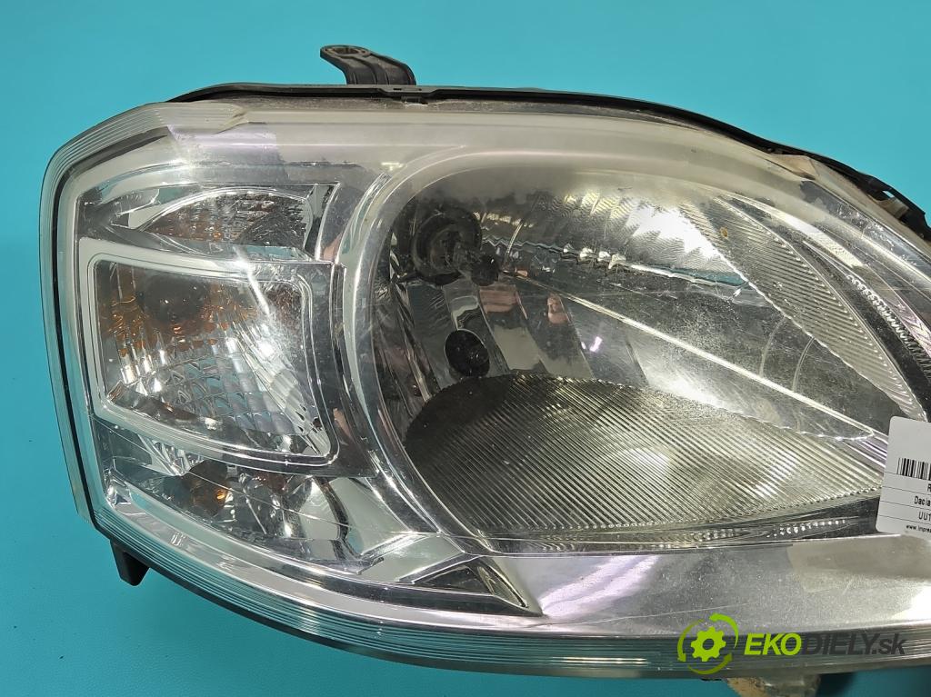 Dacia Logan I 2005-2014 1.4 8V 72 HP manual 53 kW 1390 cm3 4- Reflektor: pravý  (Svetlo predné pravé)