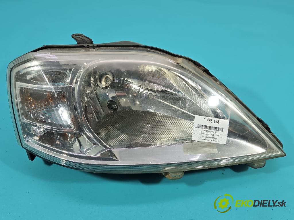 Dacia Logan I 2005-2014 1.4 8V 72 HP manual 53 kW 1390 cm3 4- Reflektor: pravý  (Svetlo predné pravé)