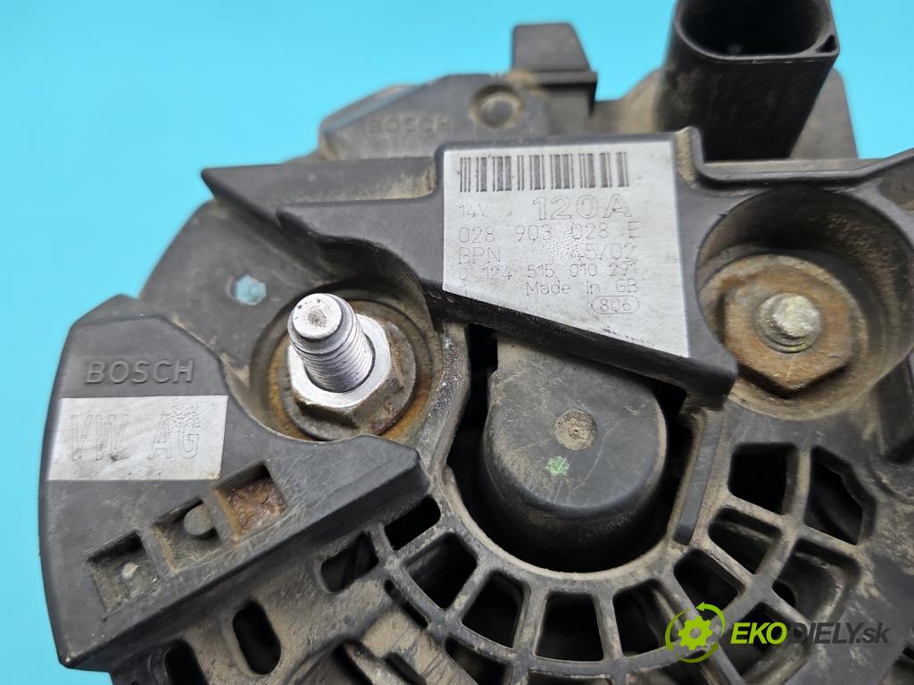Seat Alhambra I 1996-2010 1.9 tdi 116 HP manual 85 kW 1896 cm3 5- Alternator 028903028E (Alternátor)
