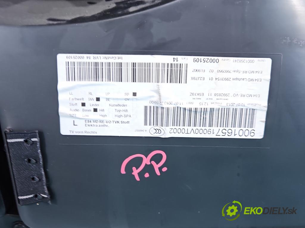Bmw X1 E84 2009-2015 2.0d 143 hp automatic 105 kW 1995 cm3 5- Tapacír: dveře přední pravé