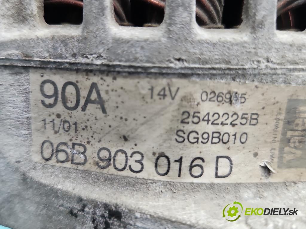 Vw Passat B5 1995-2005 2.0 8V 116 HP manual 85 kW 1984 cm3 5- Alternator 06B903016D (Alternátor)