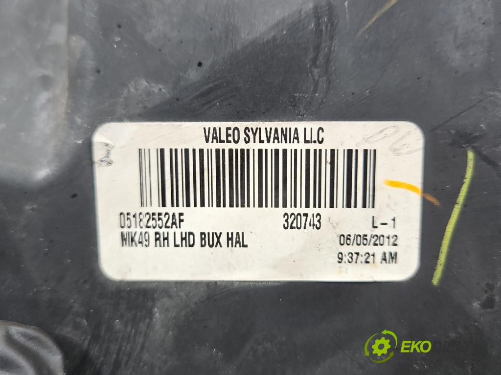 Jeep Compass I 2006-2016 2.0 16V 156 HP manual 115 kW 1998 cm3 5- Reflektor: pravý 05182552AF (Svetlo predné pravé)