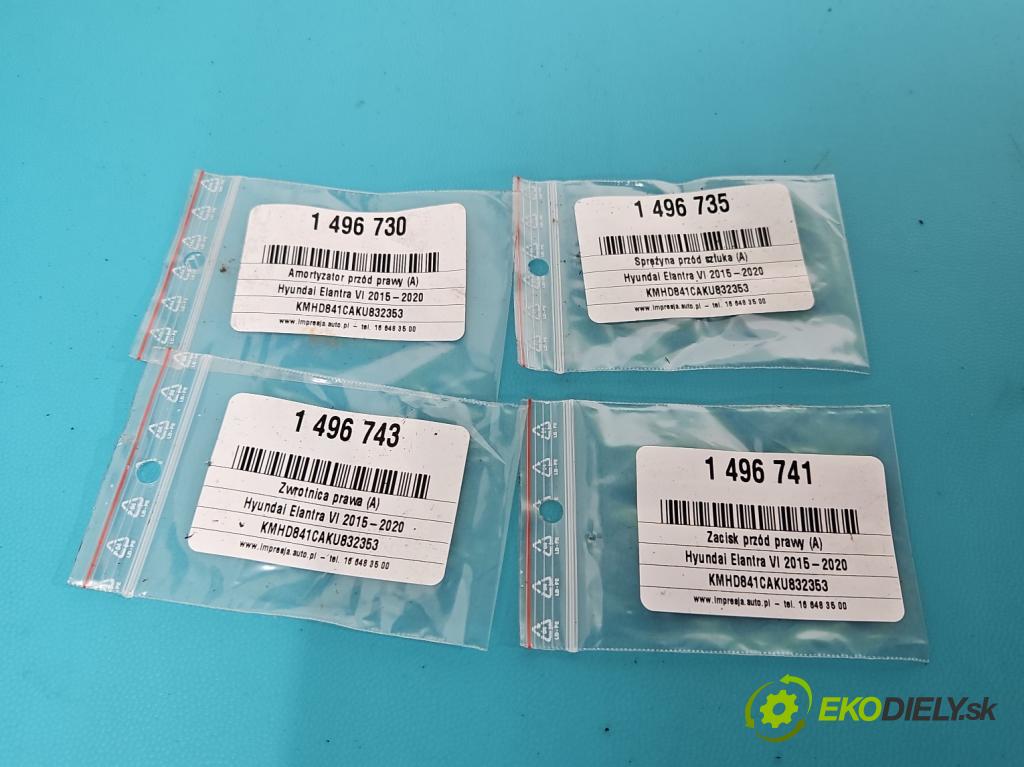 Hyundai Elantra VI 2015-2020 1.6 16V 128 HP manual 93.8 kW 1591 cm3 4- tlmič predné pravý 54651-F2080 (Kľučka dverí ostatné)