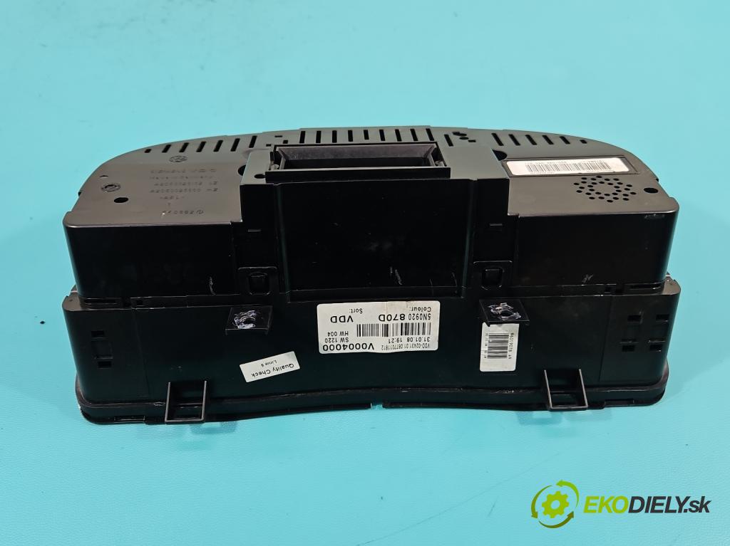 Vw Tiguan I 2007-2016 2.0 TDI 140 HP manual 103 kW 1968 cm3 5- prístrojovka/ budíky 5N0920870D (Prístrojová doska)