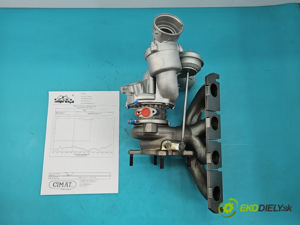 Vw Passat B7 2010-2014 2.0 TSI 211KM automatic 155 kW 1984 cm3 4- Turbodmychadlo repasováno 06J145713K