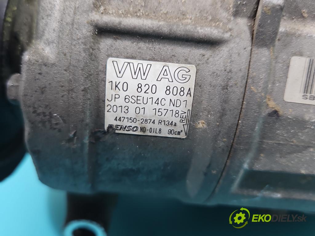 Vw Passat B7 2010-2014 2.0 TSI 211KM automatic 155 kW 1984 cm3 4- Kompresor: klimatizácie 1K0820808A (Kompresor klimatizácie)