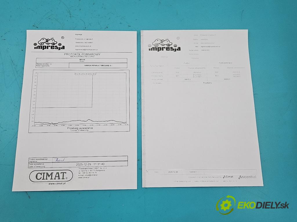 Renault Megane II 2003-2008 1.9 dci 120 HP manual 88 kW 1870 cm3 5- turbodúchadlo, turbo repasovaná 708639-2