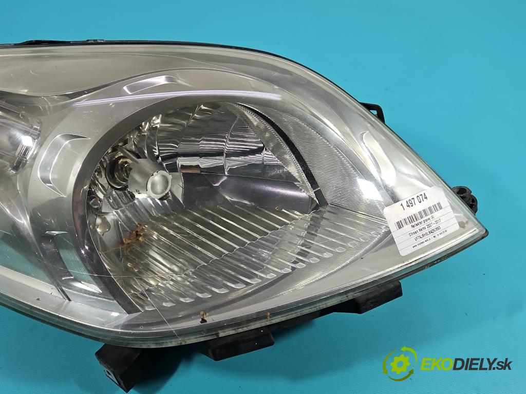 Citroen Nemo 2007-2017 1.4 hdi 68 HP manual 50 kW 1400 cm3 5- Reflektor: pravý 1353197080 (Svetlo predné pravé)