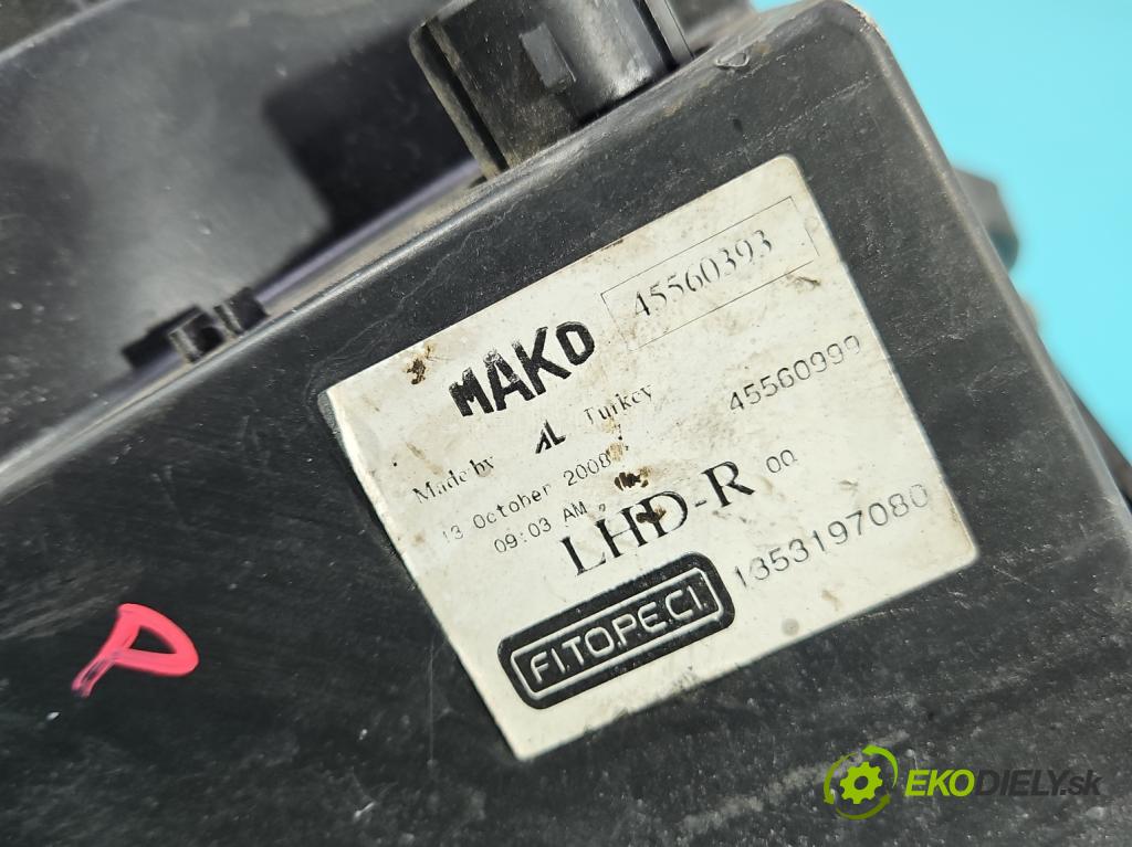 Citroen Nemo 2007-2017 1.4 hdi 68 HP manual 50 kW 1400 cm3 5- Reflektor: pravý 1353197080 (Svetlo predné pravé)