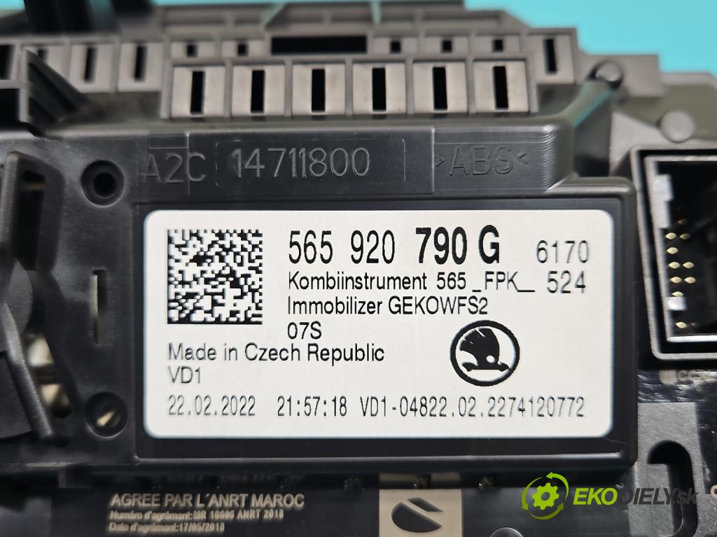 Skoda Kodiaq I 2.0 TSI 190 HP automatic 140 kW 1984 cm3 5- prístrojovka/ budíky 565920790G (Prístrojová doska)