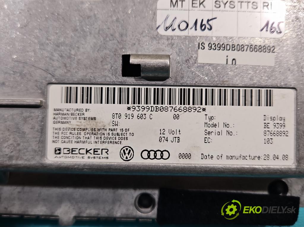 Audi A6 C6 2004-2011 2.0 tdi 140 HP automatic 103 kW 1968 cm3 4- Zobrazit: 8T0919603C (Prístrojová doska)