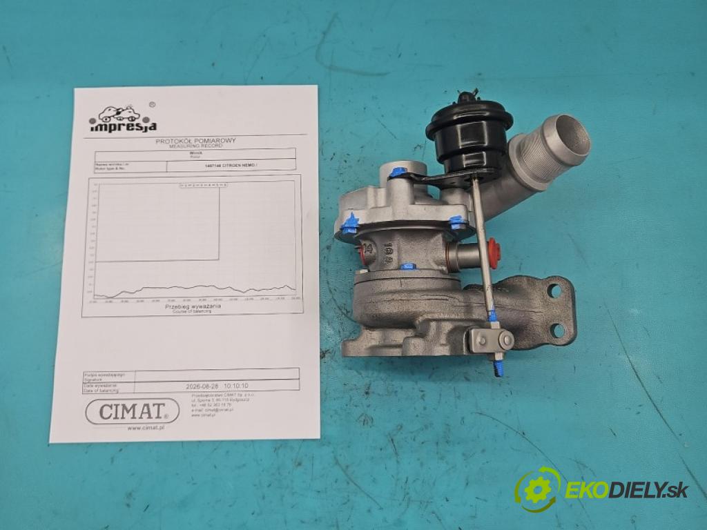 Citroen Nemo 2007-2017 1.4 hdi 68 hp manual 50 kW 1400 cm3 5- Turbodmychadlo repasováno 54359700021