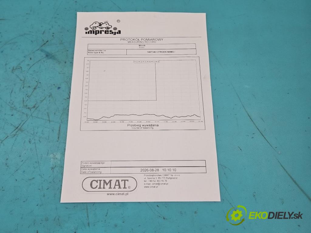 Citroen Nemo 2007-2017 1.4 hdi 68 hp manual 50 kW 1400 cm3 5- Turbodmychadlo repasováno 54359700021