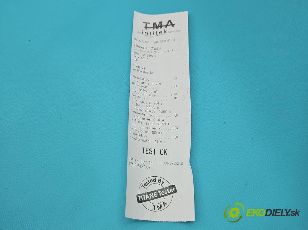 Vw New Beetle 1998-2010 1.9 tdi 90 HP manual 66 kW 1896 cm3 3- Alternator 028903028E (Alternátor)