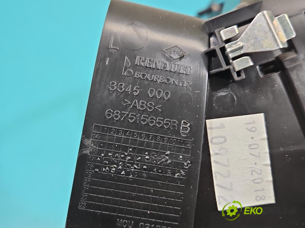 Renault Megane IV 2016-2024 1.3 116 HP manual 85 kW 1332 cm3 5- Mřížka: kúrenia stredová 687501810R (Mriežka kúrenia (fukár))