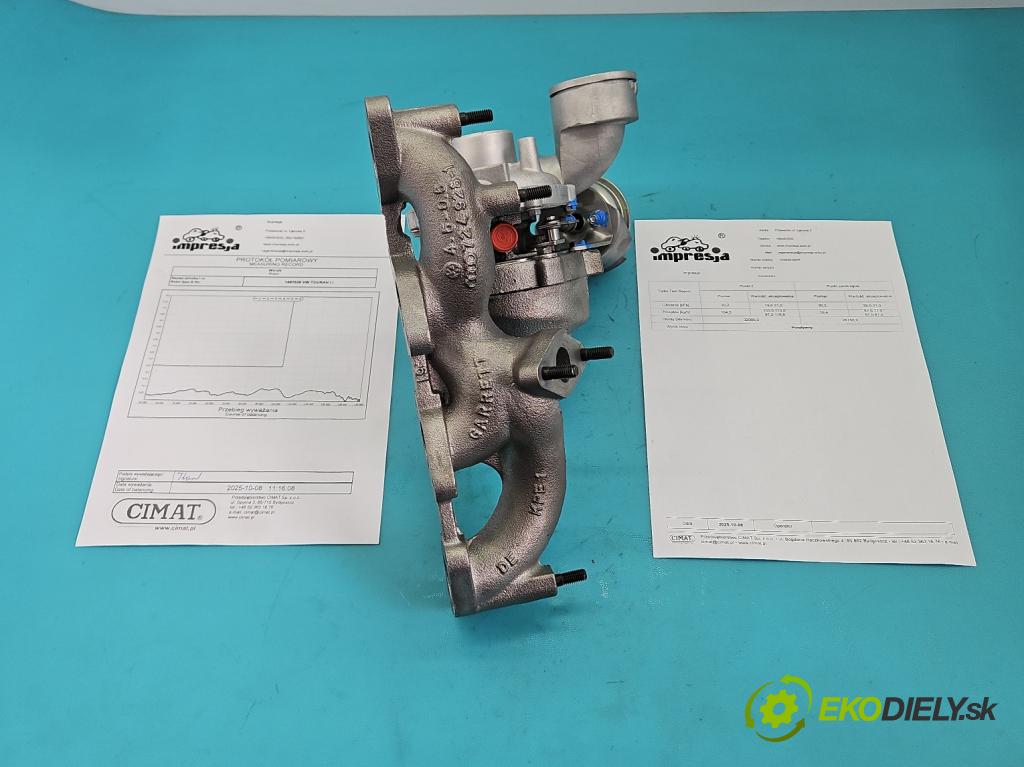 Vw Touran I 2003-2015 2.0 tdi 136hp manual 100 kW 1968 cm3 5- Turbodmychadlo repasováno 724930-4