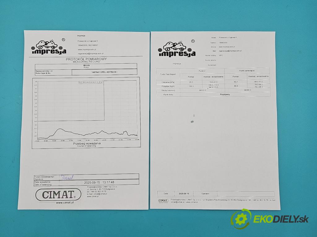 Opel Astra III 2004-2014 1.7 cdti 110 hp manual 81 kW 1686 cm3 5- Turbodmychadlo repasováno VIFC