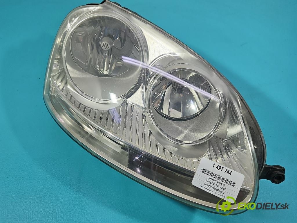 Vw Golf V 2003-2009 1.4 16V 75 HP manual 55 kW 1390 cm3 3- Reflektor: pravý 1K6941006P (Svetlo predné pravé)