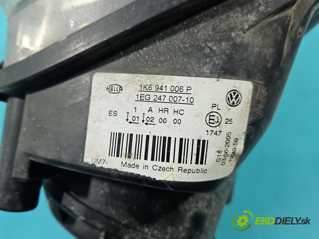 Vw Golf V 2003-2009 1.4 16V 75 HP manual 55 kW 1390 cm3 3- Reflektor: pravý 1K6941006P (Svetlo predné pravé)