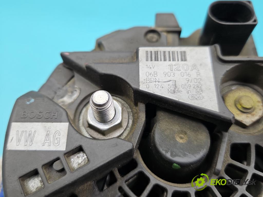 Audi A4 B6 2000-2004 2.0 20V 131 HP manual 96 kW 1984 cm3 4- Alternator 06B903016P (Alternátor)