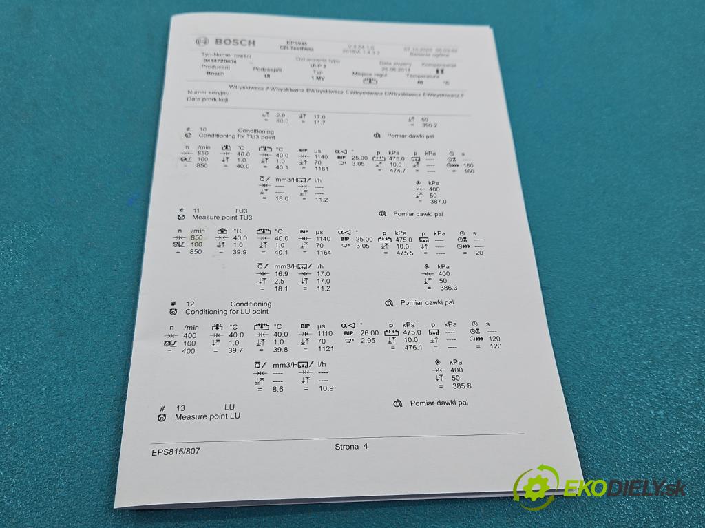 Audi A6 C6 2004-2011 2.0 tdi 140 HP automatic 103 kW 1968 cm3 4- vstrekovacie čerpadlo 0414720404 (Vstrekovač paliva)