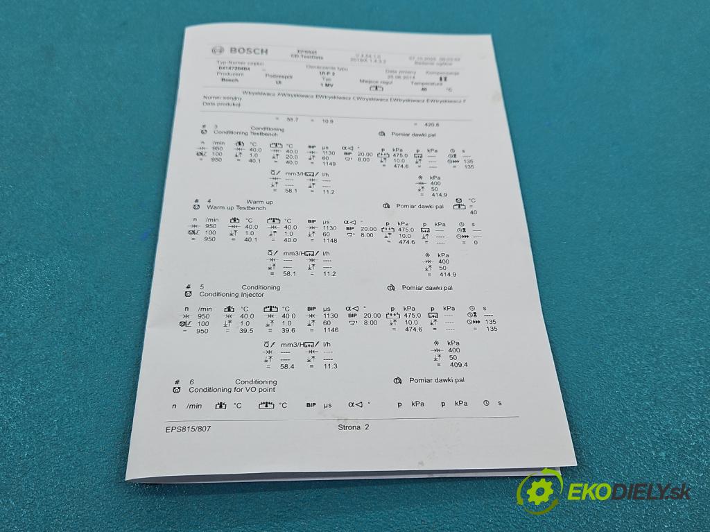 Audi A6 C6 2004-2011 2.0 tdi 140 HP automatic 103 kW 1968 cm3 4- vstrekovacie čerpadlo 0414720404 (Vstrekovač paliva)