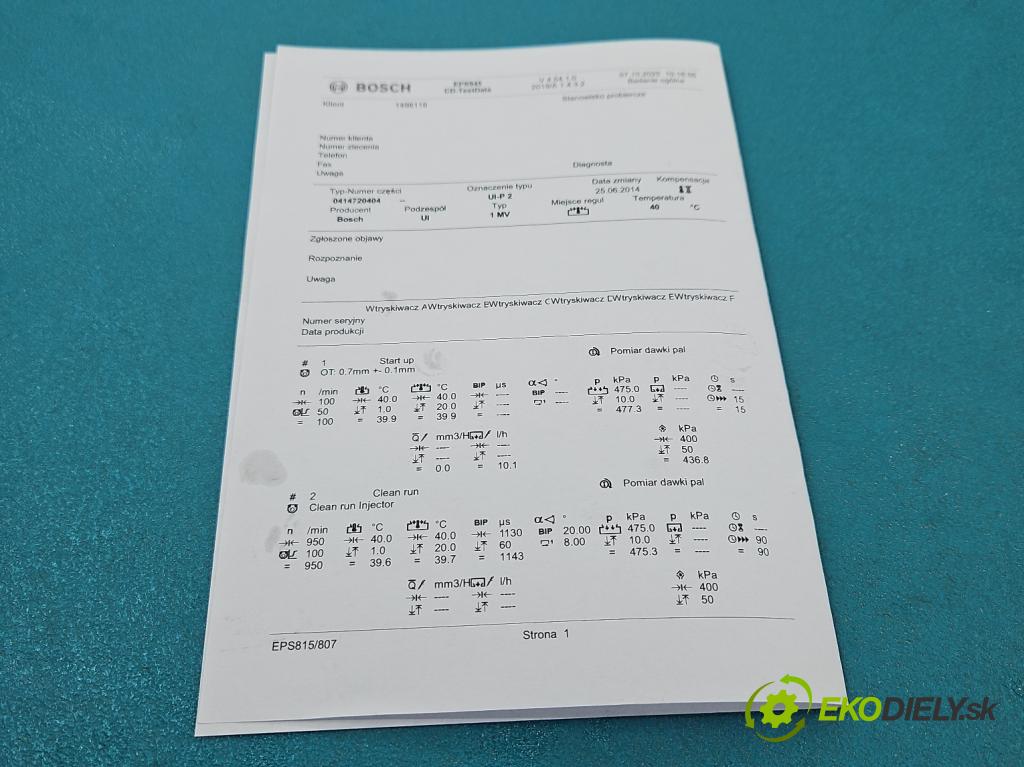 Audi A6 C6 2004-2011 2.0 tdi 140 HP automatic 103 kW 1968 cm3 4- vstrekovacie čerpadlo 0414720404 (Vstrekovač paliva)