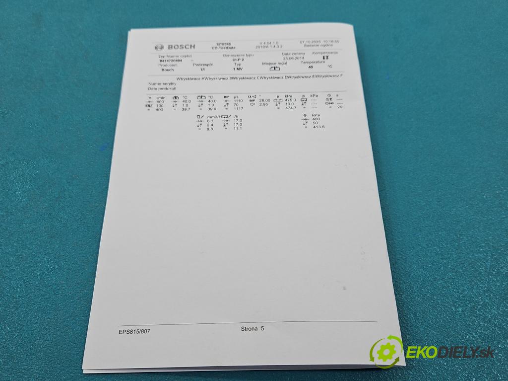 Audi A6 C6 2004-2011 2.0 tdi 140 HP automatic 103 kW 1968 cm3 4- vstrekovacie čerpadlo 0414720404 (Vstrekovač paliva)