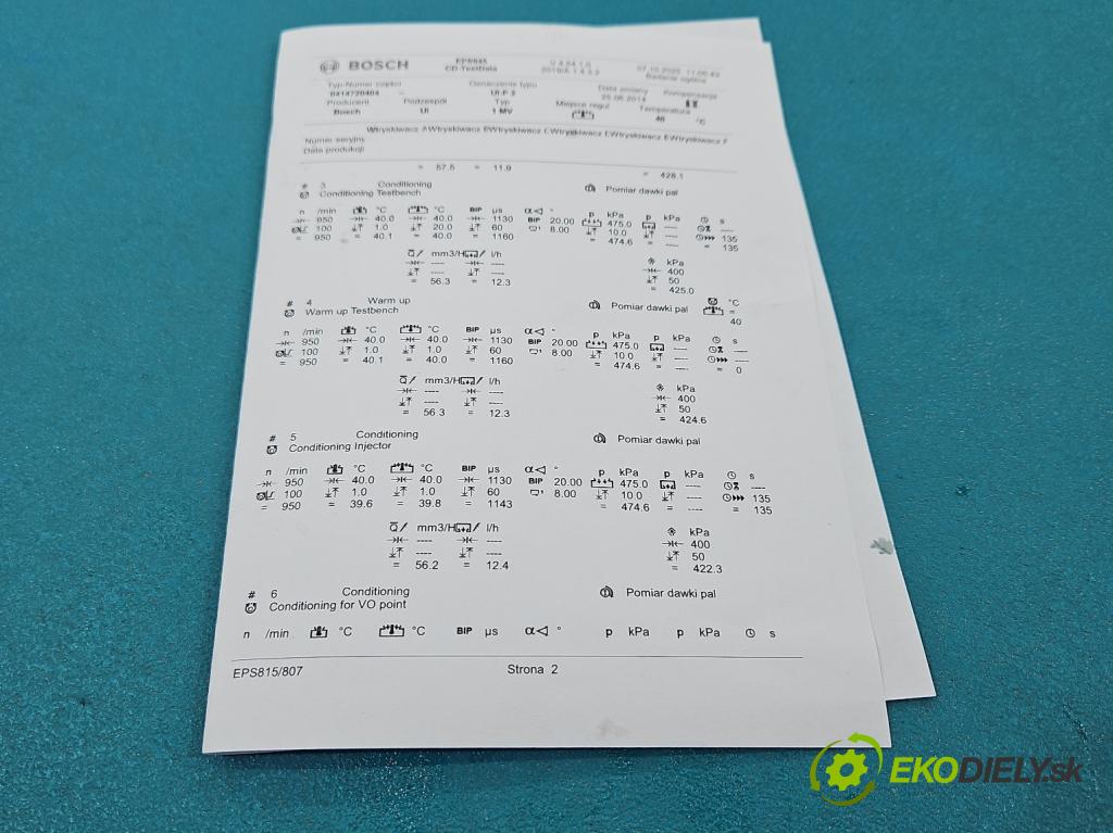 Audi A6 C6 2004-2011 2.0 tdi 140 HP automatic 103 kW 1968 cm3 4- vstrekovacie čerpadlo 0414720404 (Vstrekovač paliva)