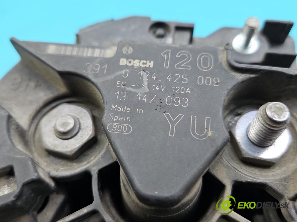 Opel Meriva A 2002-2010 1.6 16V 101 HP manual 74 kW 1598 cm3 5- Alternator 0124425009 (Alternátor)