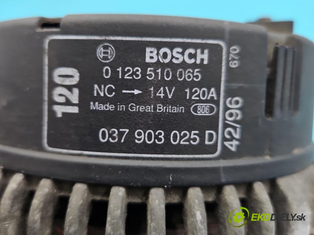 Audi A3 8L 1996-2003 1.8 20V 125 HP manual 92 kW 1781 cm3 3- Alternator 037903025D (Alternátor)