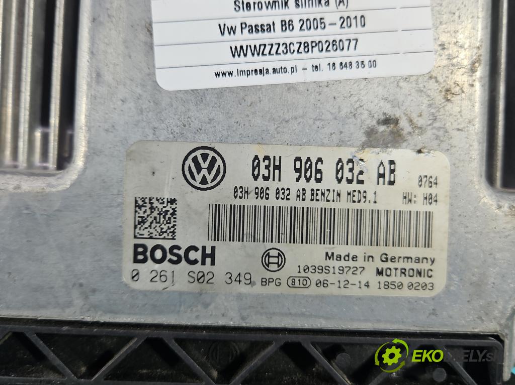 Vw Passat B6 2005-2010 3.2 FSI V6 250 HP automatic 184 kW 3168 cm3 4- riadiaca jednotka motora 03H906032AB