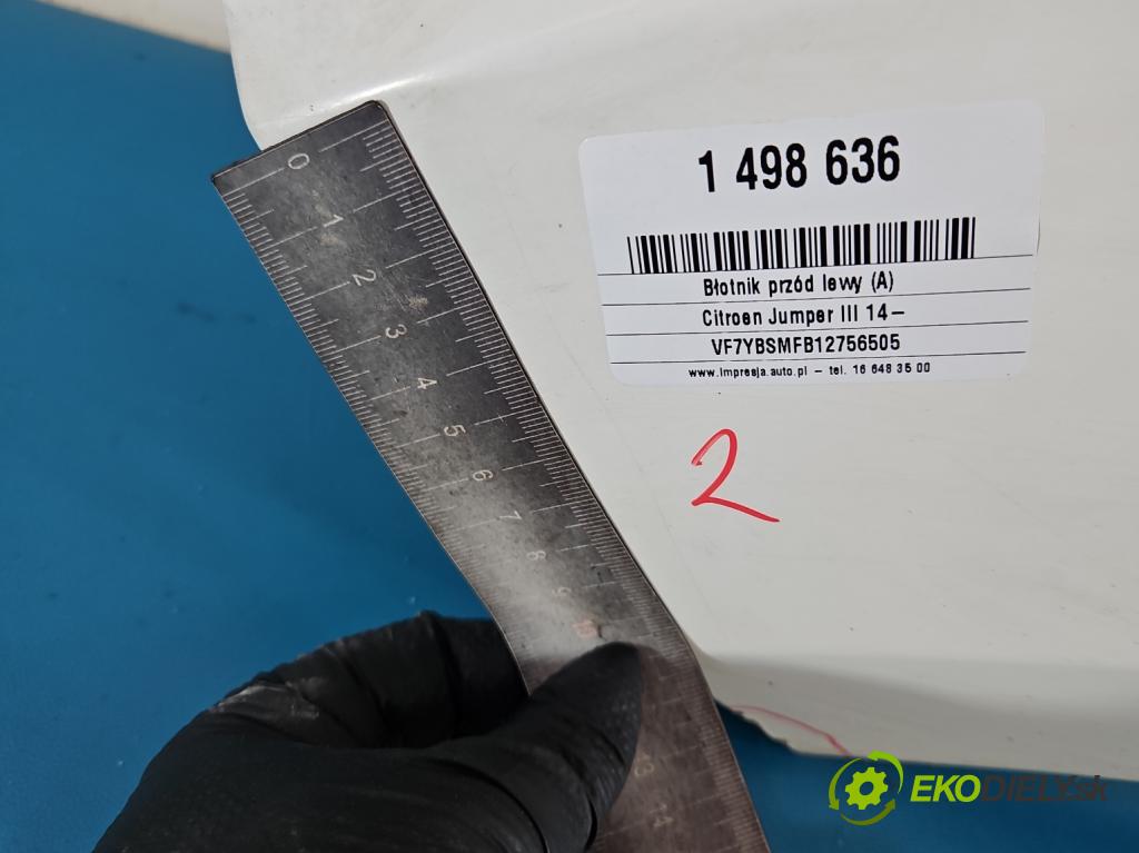 Citroen Jumper III 2014- 2.2 hdi 110 hp manual 81 kW 2198 cm3 4- blatnik přední levý  (Levý přední blatník)