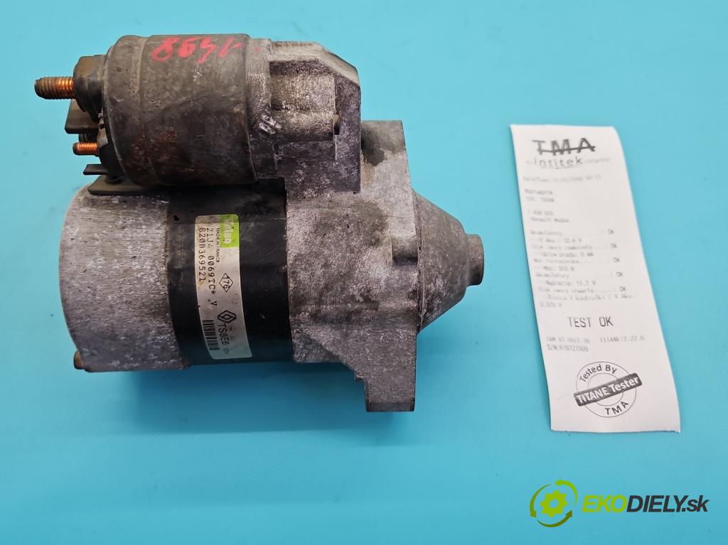 Renault Modus 1.1 16V 75 HP manual 55 kW 1149 cm3 5- štartér 8200369521 (Štartér)