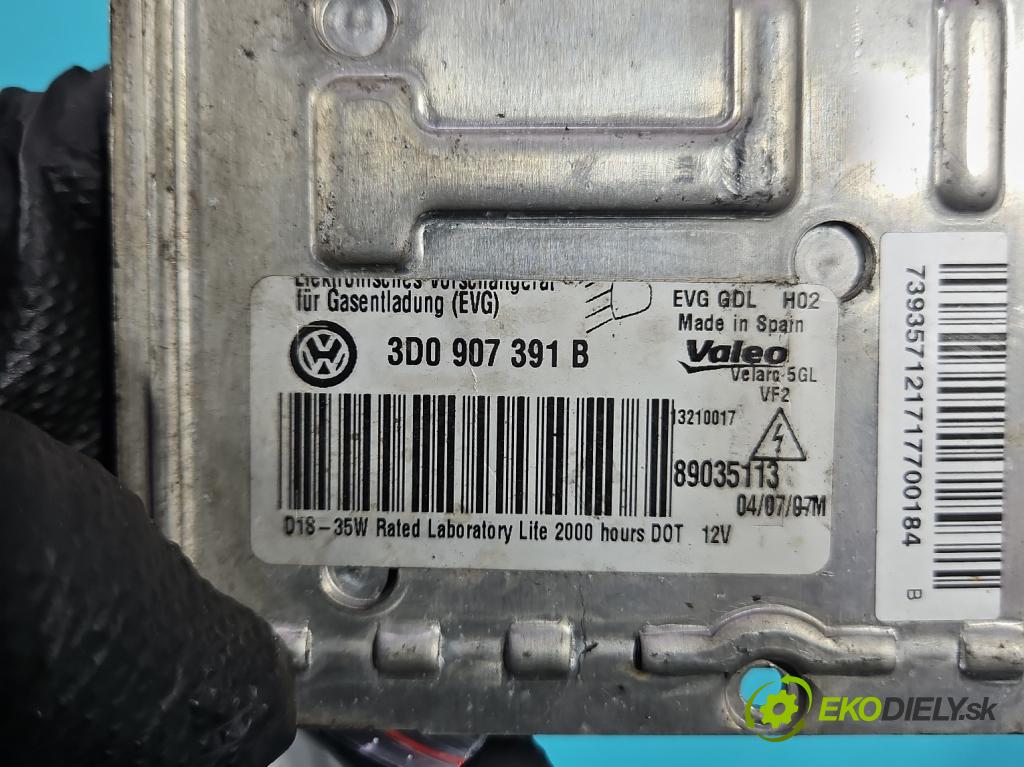 Vw Passat B6 2005-2010 3.2 FSI V6 250 HP automatic 184 kW 3168 cm3 4- střídač: xenon 3D0907391B (Riadiaca jednotka xenónu)