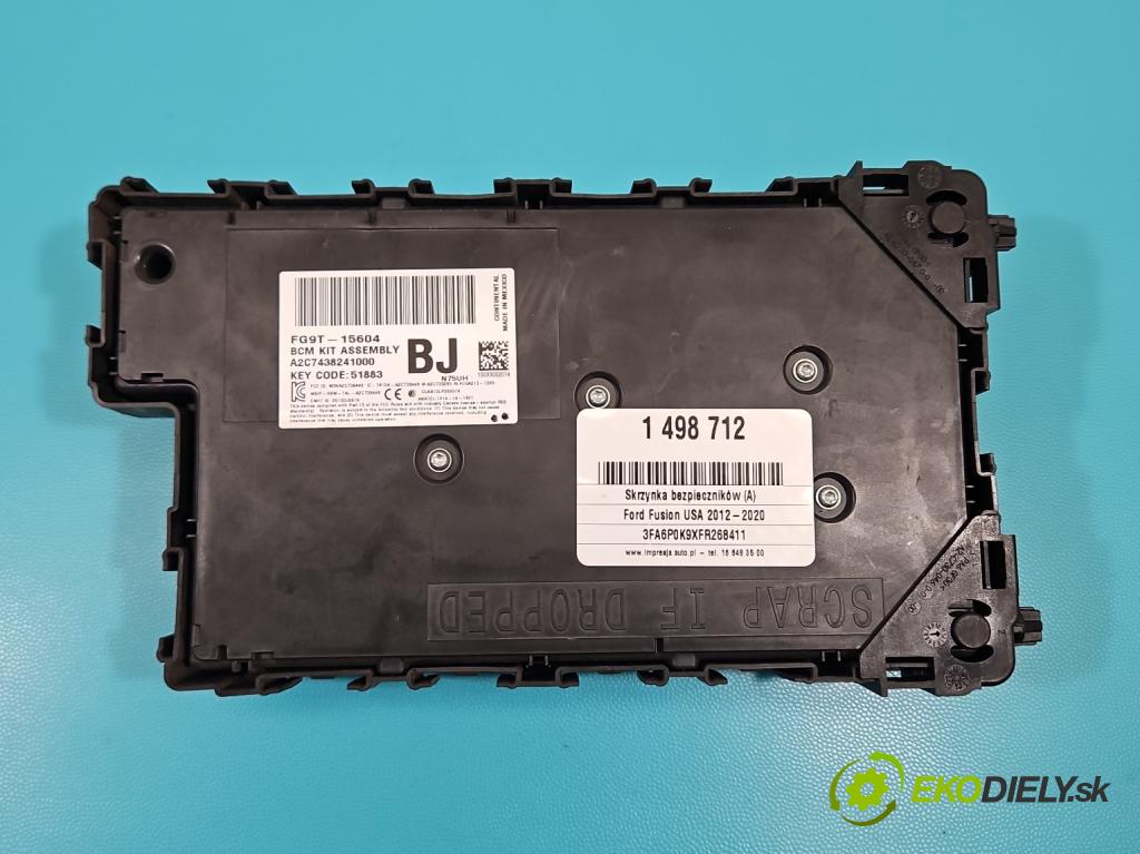 Ford Fusion USA 2012-2020 2.0 EcoBoost: automatic 179 kW 1999 cm3 4- skříňka pojistková FG9T-15604 (Pojistková skříňka)