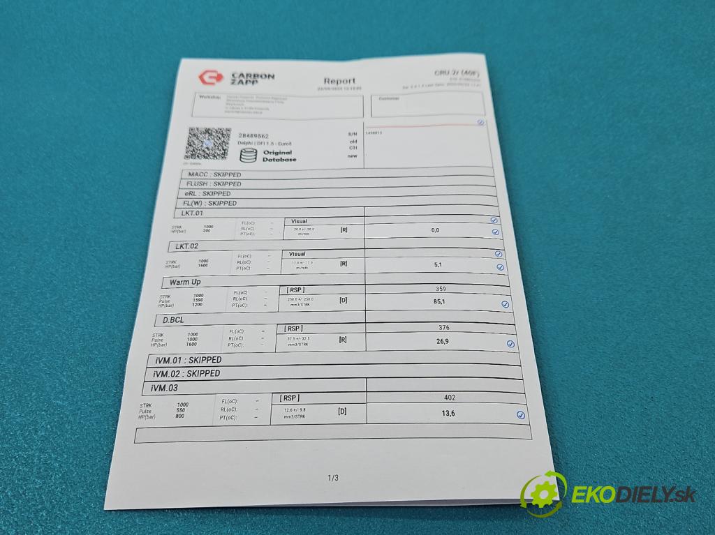 Chevrolet Cruze 2.0 VCDi: 163 HP manual 120 kW 1998 cm3 5- vstrek 28489562 (Vstrekovač paliva)