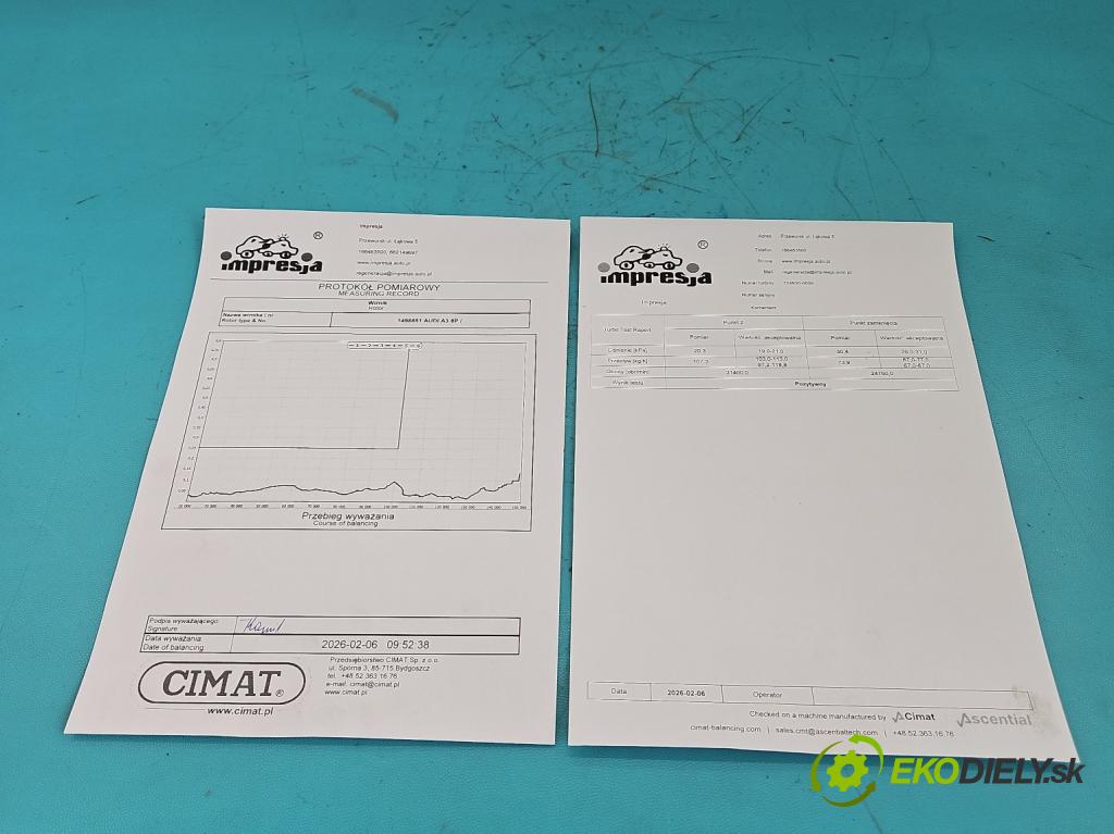 Audi A3 8P 2003-2012 2.0 tdi 140 hp manual 103 kW 1968 cm3 5- Turbodmychadlo repasováno 724930-6