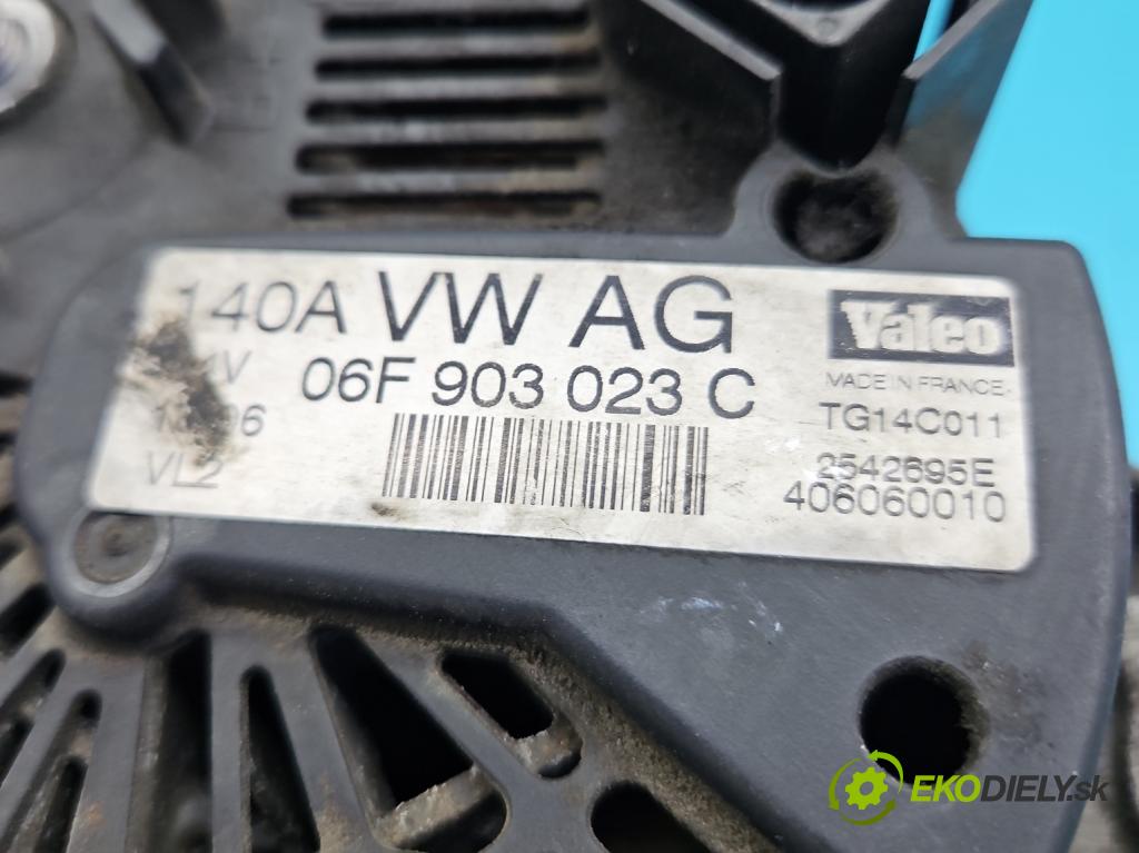 Audi A3 8P 2003-2012 2.0 tdi 140 HP manual 103 kW 1968 cm3 5- Alternator 06F903023C (Alternátor)