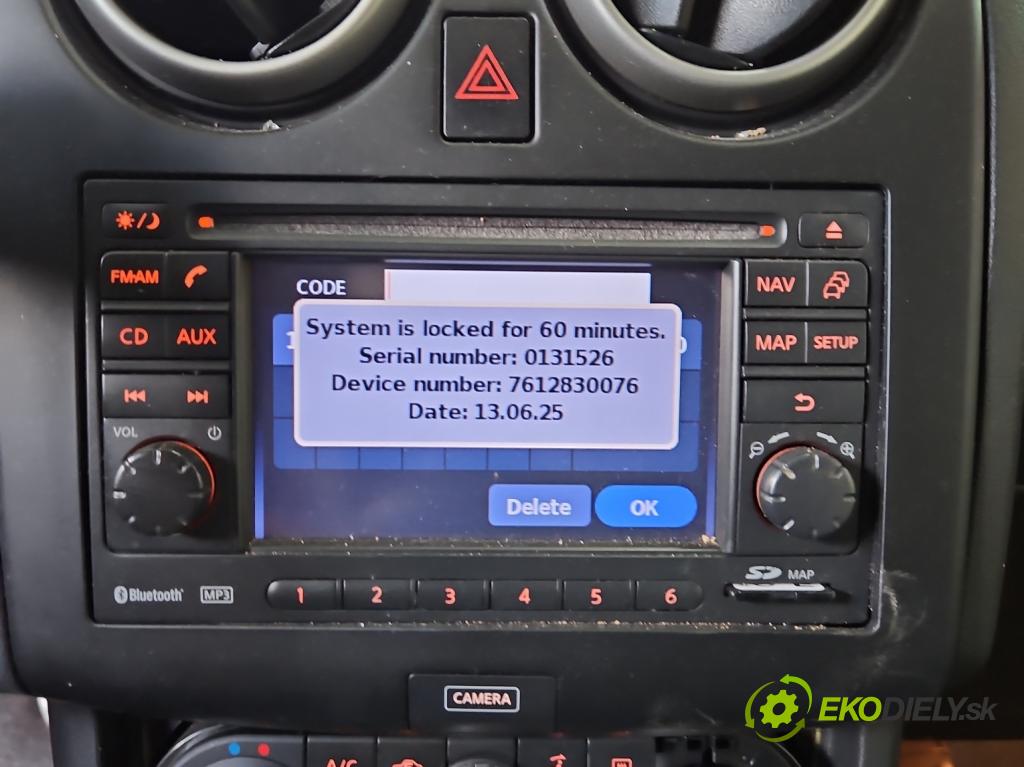 Nissan Qashqai I J10 2006-2013 1.6 dci 131 HP manual 96 kW 1598 cm3 5- Radio originál 7612830076