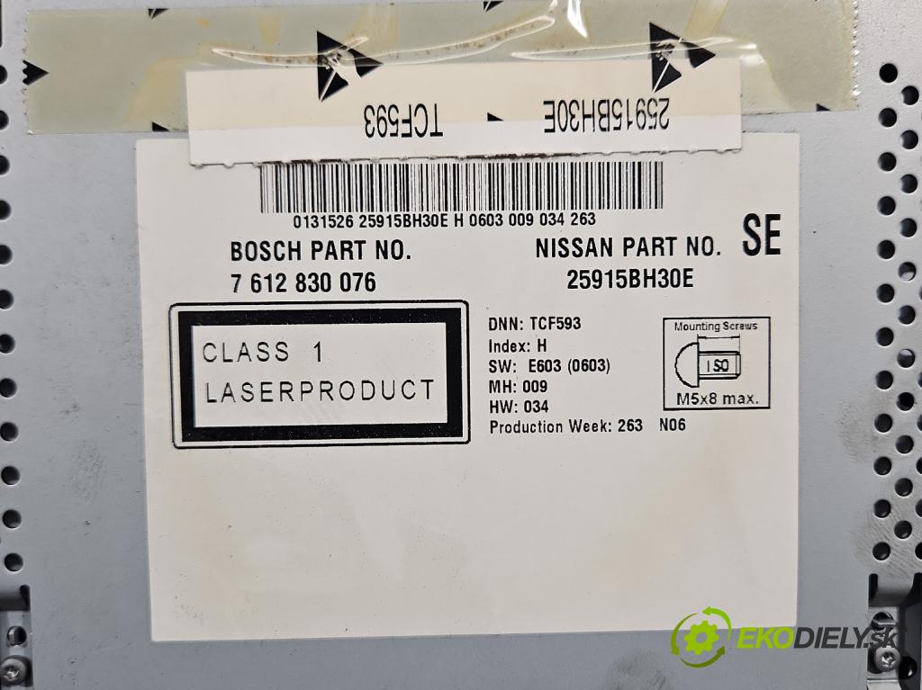 Nissan Qashqai I J10 2006-2013 1.6 dci 131 HP manual 96 kW 1598 cm3 5- Radio originál 7612830076