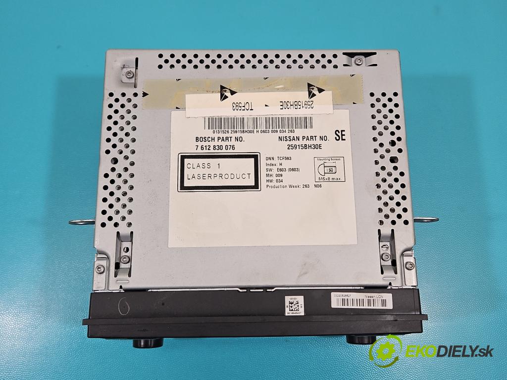 Nissan Qashqai I J10 2006-2013 1.6 dci 131 HP manual 96 kW 1598 cm3 5- Radio originál 7612830076