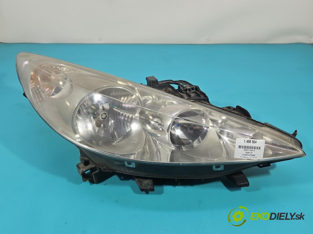 Peugeot 207 1.4 hdi 68 HP manual 50 kW 1398 cm3 3- Reflektor: pravý 9649986180 (Svetlo predné pravé)