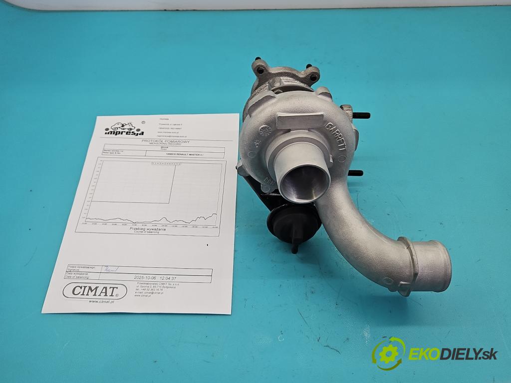 Renault Master II 1998-2010 2.2 dci 90 hp manual 66 kW 2200 cm3 5- Turbodmychadlo repasováno 720244-1