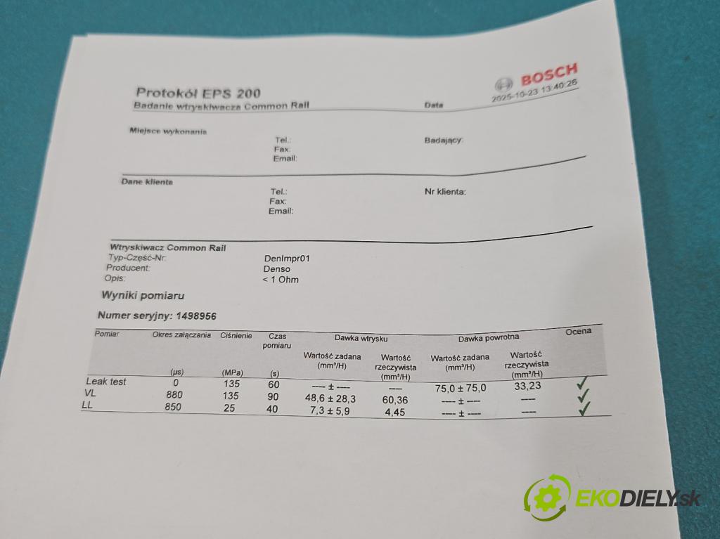 Peugeot Boxer II 2006-2018 2.2 hdi 120 HP manual 88 kW 2198 cm3 5- vstrek 6C1Q-9K546-AC (Vstrekovač paliva)