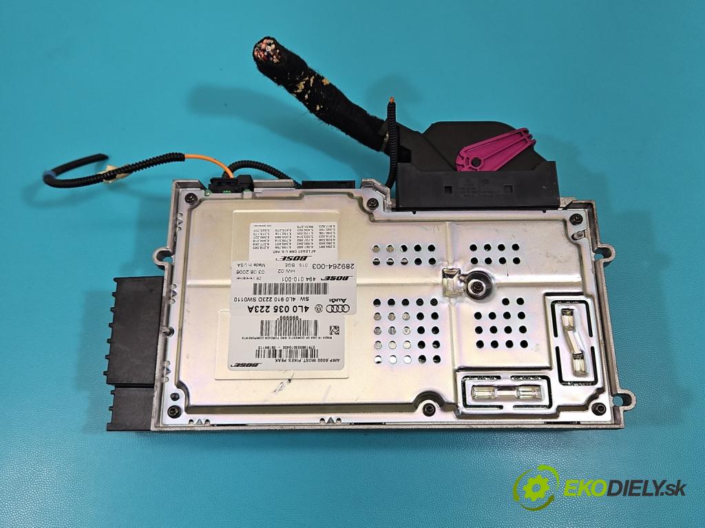 Audi Q7 2005-2015 3.6 V6 FSI 280KM: automatic 206 kW 3562 cm3 5- Zesilovač: 4L0035223A (Zosilňovač)