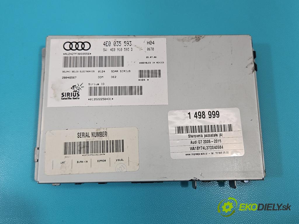 Audi Q7 2005-2015 3.6 V6 FSI 280KM automatic 206 kW 3562 cm3 5- řídící jednotka 4E0035593