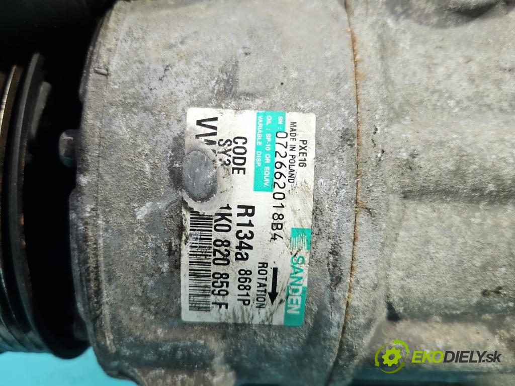 Vw Tiguan I 2007-2016 2.0 TDI 140 HP manual 103 kW 1968 cm3 5- Kompresor: klimatizácie 1K0820859F (Kompresor klimatizácie)