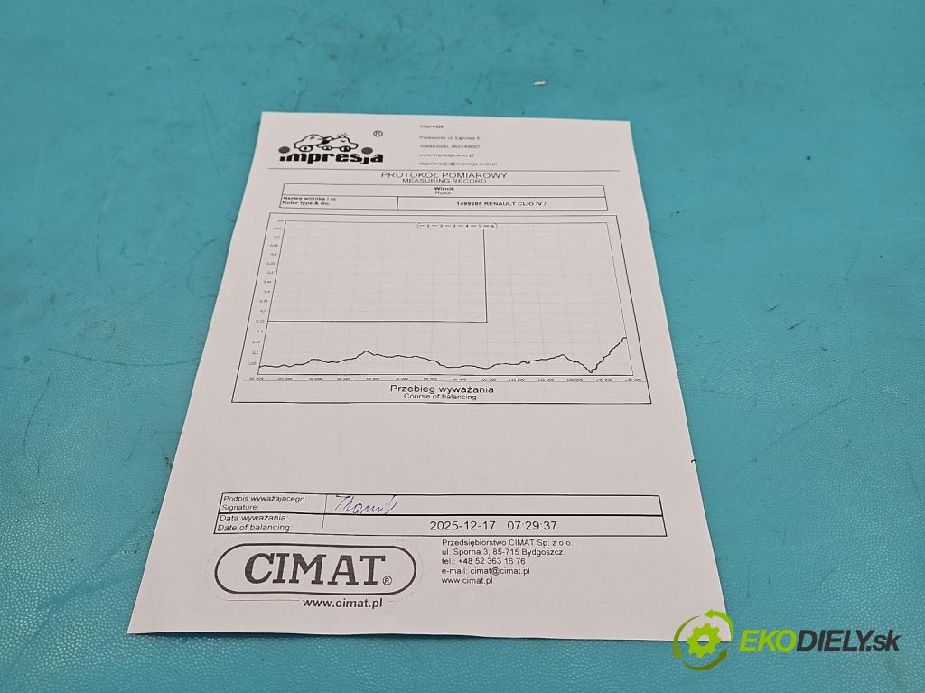 Renault Clio IV 2012-2020 0.9 T 90 HP manual 66 kW 898 cm3 5- turbodúchadlo, turbo repasovaná 49373-04003