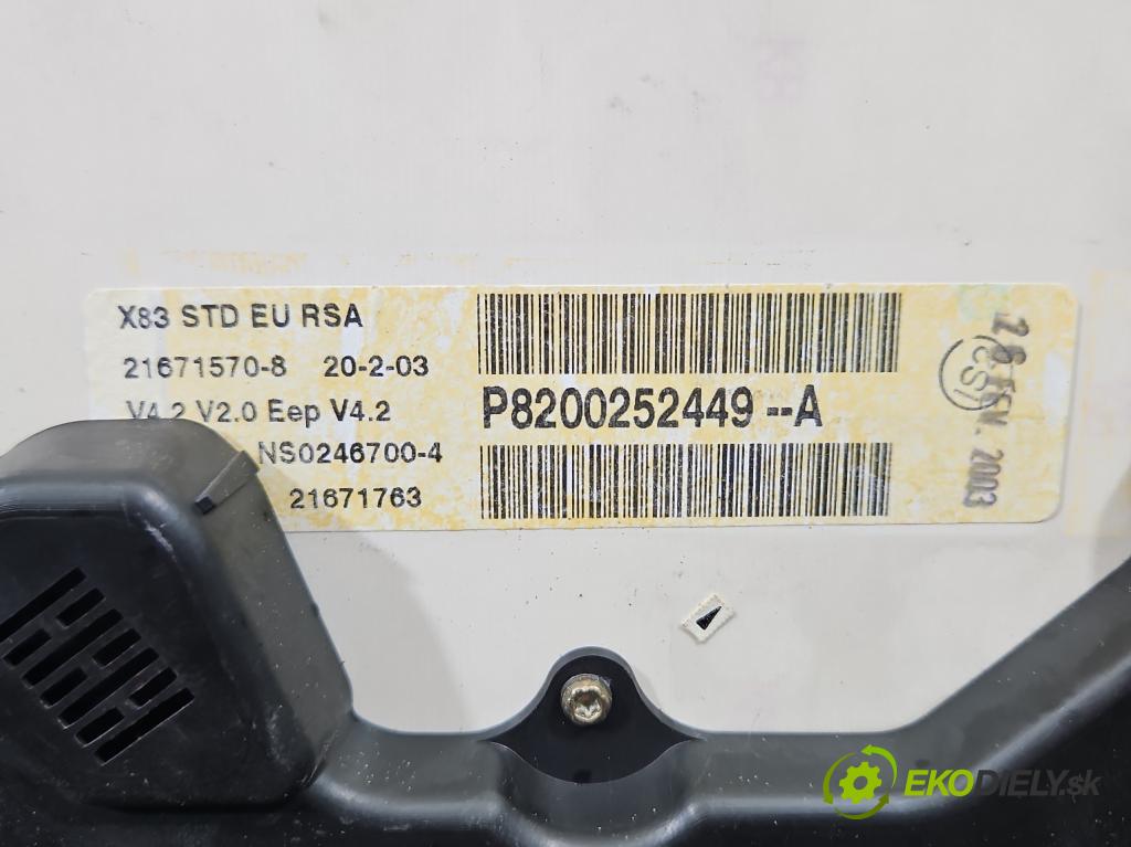 Renault Trafic II 2001-2014 1.9 dci 99 HP manual 73 kW 1870 cm3 5- prístrojovka/ budíky P8200252449-A (Prístrojová doska)